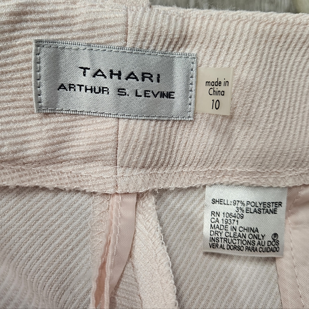 Tahari ASL Pastel Pale Pink Straight Leg Dress Pants Pleated Trousers Women's 10 - Picture 8 of 8